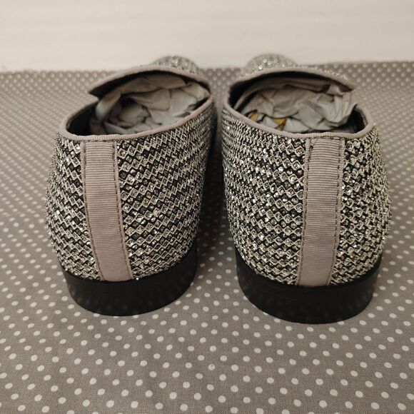 AMALI MEN'S EMELIO METALLIC SILVER GLITTER TUXEDO, SLIP ON LOAFER. SIZE 13D. - Picture 4 of 8
